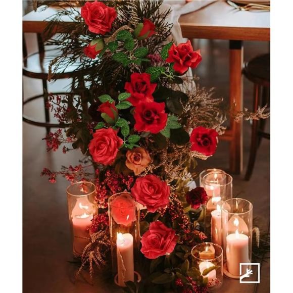 5Pcs 32.5FT Red Rose Garland for Decoration Fake Flower Vines Faux Artificial - Picture 7 of 7